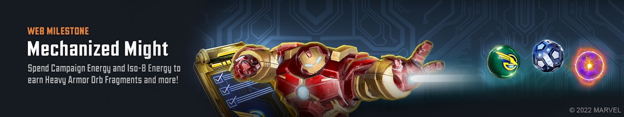 Mechanized Might Web Milestone Banner W Logo